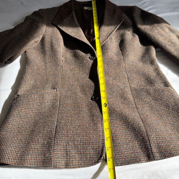 Vintage L.L. Bean 100% Wool USA Made Classic Brown Tweed Blazer Academia Preppy - Picture 15 of 16